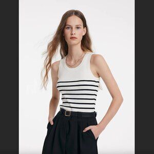 GOELIA knit striped tank XS